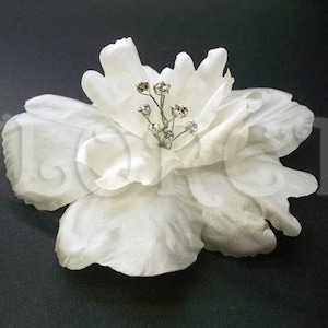 Blanco novia tropical clip de pelo hecho a mano grande seda Hibiscus accesorio de pelo