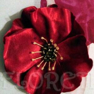 Handmade Red Rose Flower Hair Clip Wedding Dress Pin Gift
