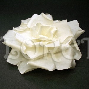 Snow Bride Ivory Rose Wedding Dress Pin Large Bridal Hair Flower image 1