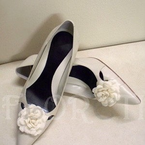 Bridal Small Ivory Rose Silk Flower Shoe Clips Wedding Shoe Accessory Rose Shoe Clips Bridal Shoe Accessory