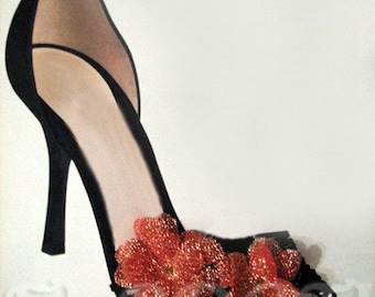 Bridal Shimmer Silk Prairie Rose Handmade Floral Shoe Clips Wedding Accessory, Set of 2