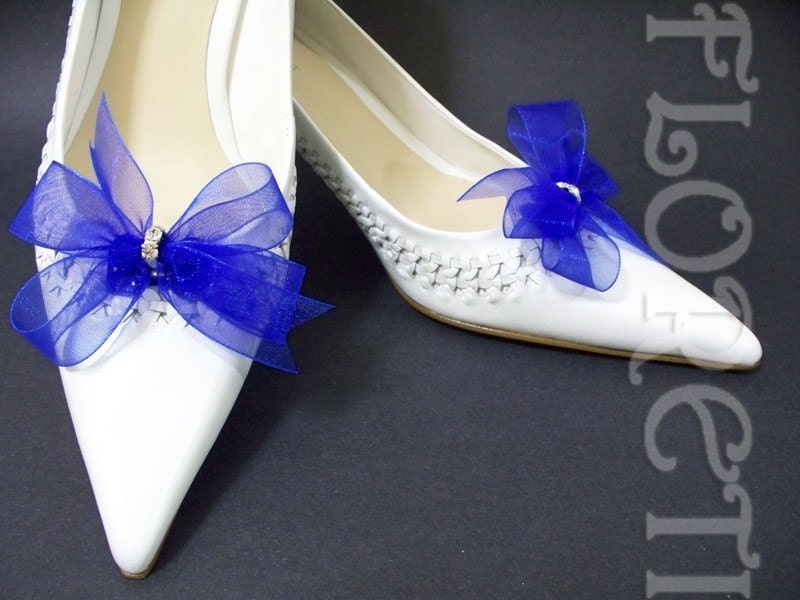 Something Blue Bridal Shoe Clips Organdy Bow Sheer Accessories Etsy
