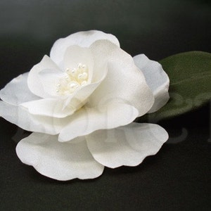 Abstract -Impressionist Magnolia White Bridal Hair Flower