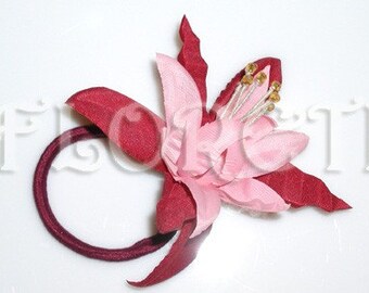 Pink Burgundy Flower Girl Wedding Hair Accessory Triumph Orchid Hair Band