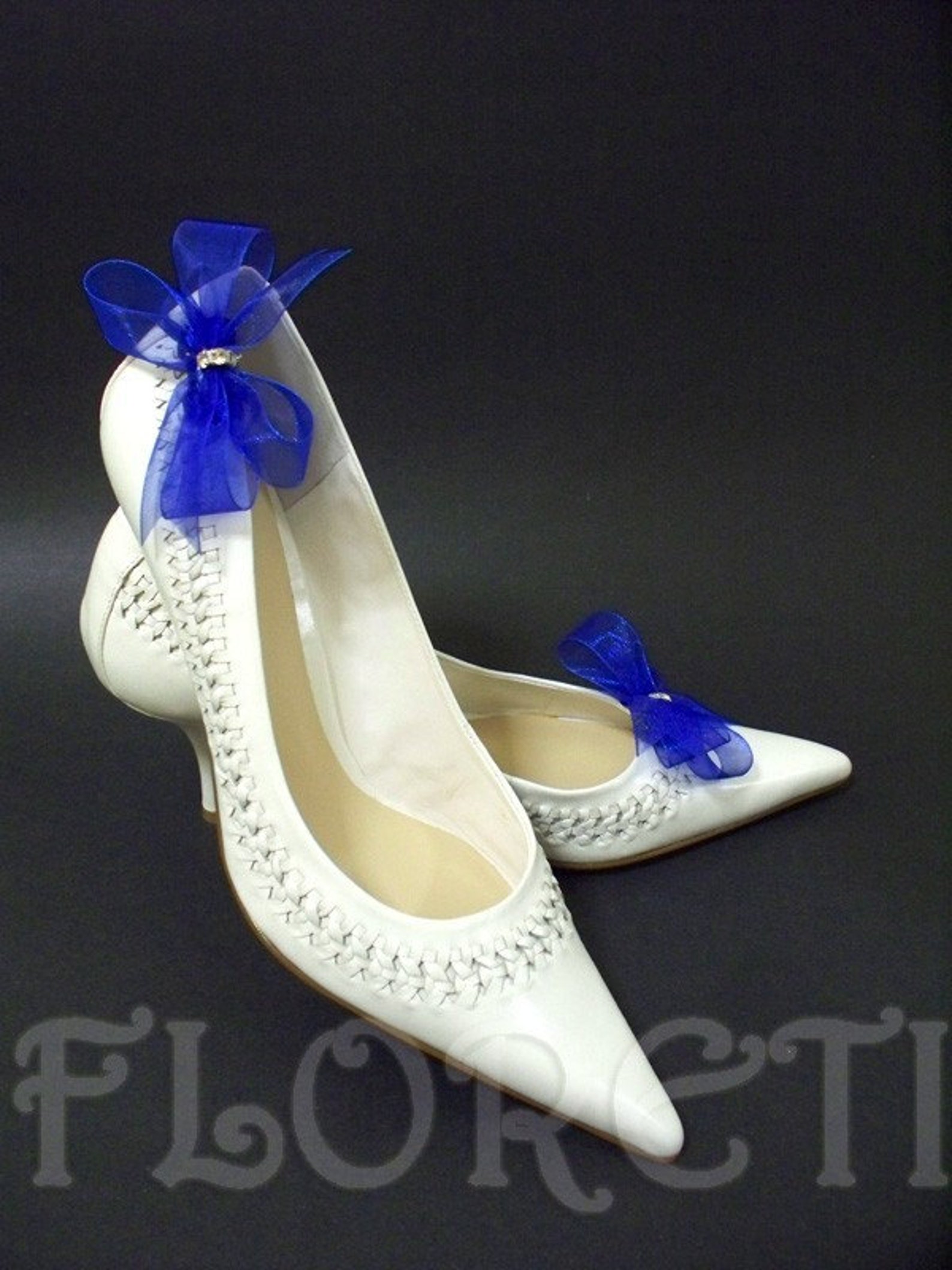 Something Blue Bridal Shoe Clips Organdy Bow Sheer Accessories Etsy