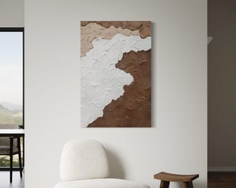 Moderne abstrakte Kunst - Wabi-Sabi Minimalistischer Leinwanddruck, neutrales Dekor