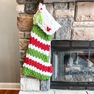 Jumbo Chenille Christmas Stocking: Grinchmas Style