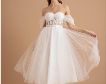 Handmade Lace Corset Wedding Dress: Tulle Bridal Gown