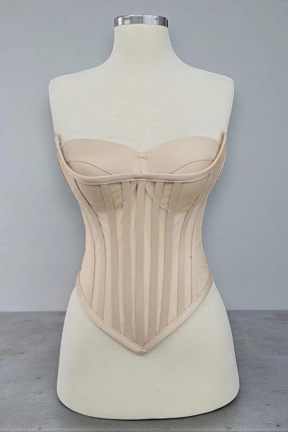 Sheer Mesh Corset Bustier Strapless Satin Boned Lace Up Back Top