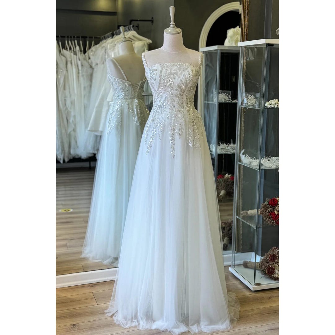 a line spaghetti strap wedding dress A-line Straps Gorgeous Applique Lace Dresses WD0483 12 Empowering Red Outfit Size:1 Y Wood