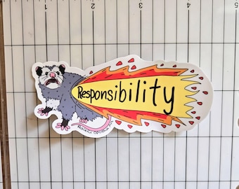 Opossum Responsibility Sticker