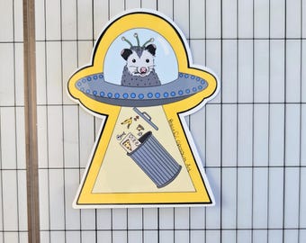 Alien Opossum Sticker