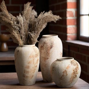Handmade Rustic Ceramic Vase | Jingdezhen Wabi-Sabi Decor