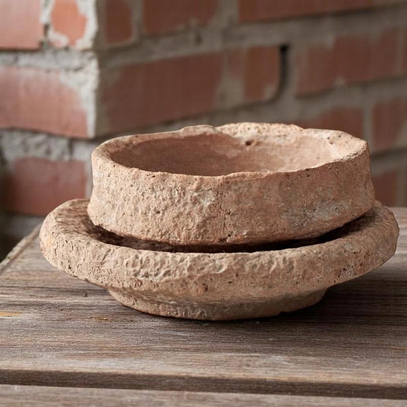 Rustic Handmade Ceramic Flower Pot with Drainage Tray – Indoor Garden Planter Vase for Succulents | Herbs | Desktop or Shelf Decor