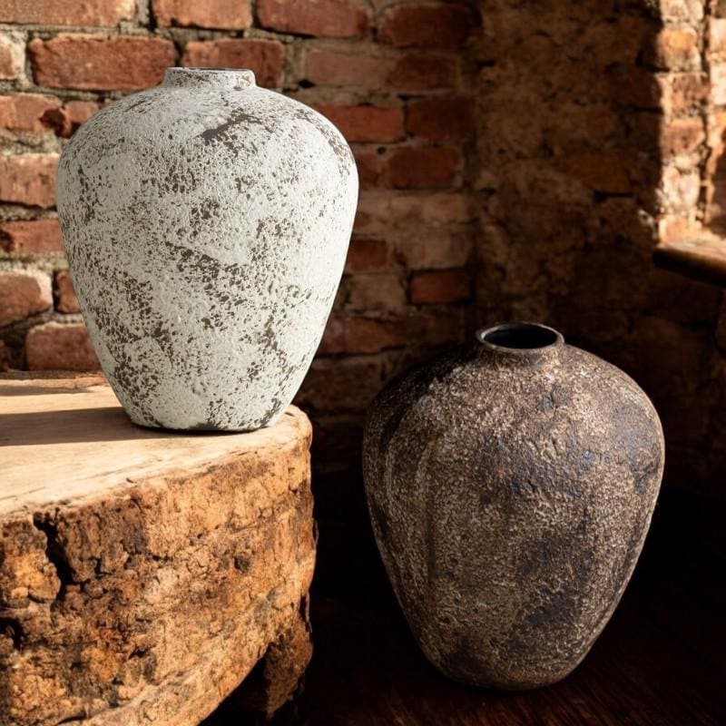 手作り陶器の花瓶｜レトロな侘び寂びの斑入り釉薬装飾 - Etsy 日本