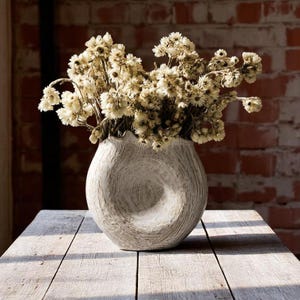 Modern Scandinavian Ceramic Vase | Minimalist Home Decor | Dried Flower Display