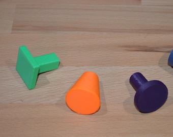 Möbelknauf aus Kunststoff – in vielen Farben & Designs – Schrankknopf / Möbelgriff – Modern / individuell