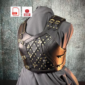 Women leather chest armor pattern - Lira (Small, medium)(PDF, DXF)