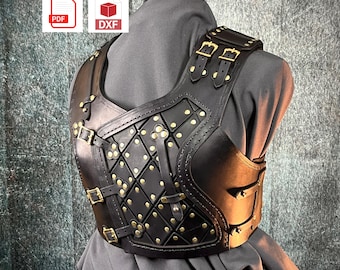 Women leather chest armor pattern - Lira (Small, medium)(PDF, DXF)