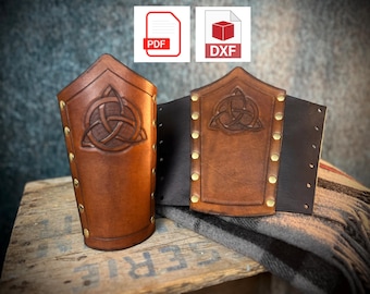 Leather bracers (arm protection) pattern with celtic design