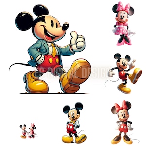 Lot Minnie et Mickey png, t-shirt Mickey et Minnie Mouse, mug, chapeau, clipart Mickey et Minnie, cadeaux design haute qualité Disney