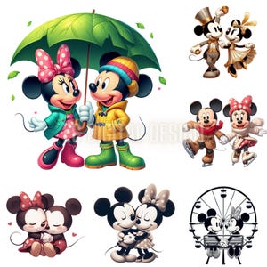 Lot Minnie et Mickey png, t-shirt Mickey et Minnie Mouse, mug, chapeau, clipart Mickey et Minnie, cadeaux design haute qualité Disney