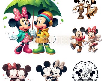 Minnie and Mickey Mouse PNG Bundle, High Quality Designs (Digital Download)