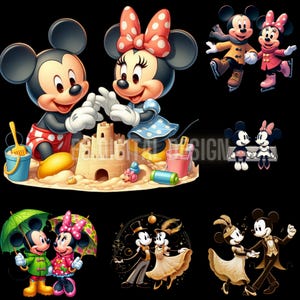 Minnie and Mickey Bundle Png, Mickey and Minnie Mouse T-Shirt, Mug, Hat Design, Mickey and Minnie Clip Art, Disney High Quality Design Gifts