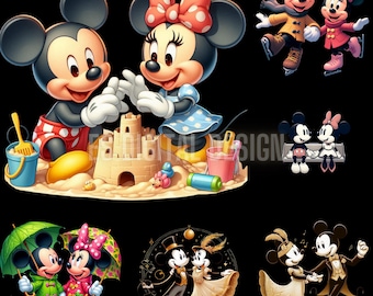 Pacchetto PNG di Minnie e Topolino, Clip Art Disney (download digitale)