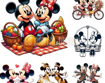 Pacchetto PNG di Minnie e Topolino, Clip Art Disney (download digitale)