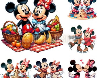 Pacchetto PNG di Minnie e Topolino, Clip Art Disney (download digitale)