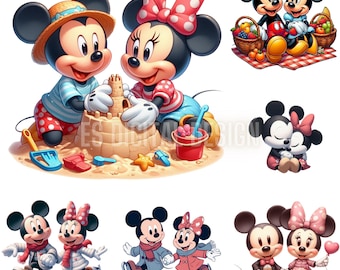Pacchetto PNG di Minnie e Topolino, Clip Art Disney (download digitale)