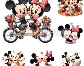 Minnie and Mickey Mouse PNG Bundle, High Quality Design (Digital Download)