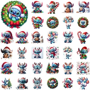 Christmas Stitch Bundle, Christmas Stitch Png, Christmas cartoon Png, Stitch Clipart, Stitch Png, Merry Stitch Png, Stitch Birthday, Gifts