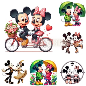 Minnie and Mickey Bundle Png, Mickey and Minnie Mouse T-Shirt, Mug, Hat Design, Mickey and Minnie Clip Art, Disney High Quality Design Gifts