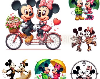 Pacchetto PNG di Minnie e Topolino, Clip Art Disney (download digitale)