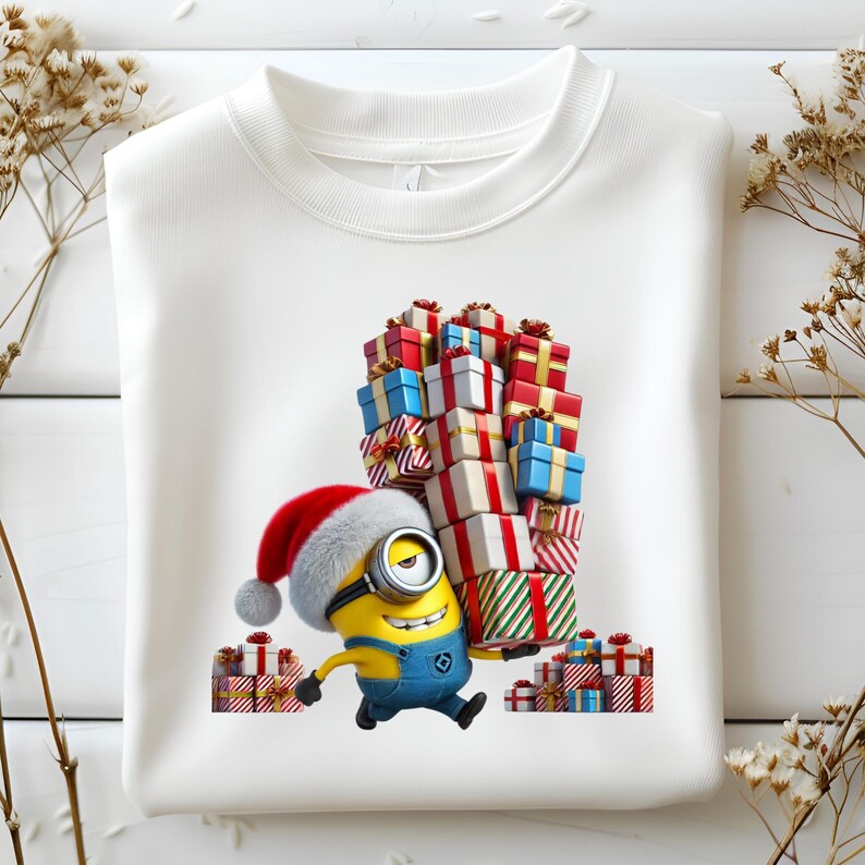 Christmas Minions PNG Clipart Bundle: T-shirt Designs (digital Download ...