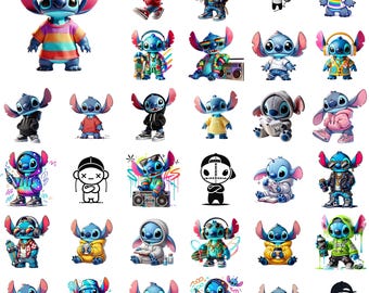 Stitch PNG Bundle: Streetwear Clipart Designs (Digital Download)