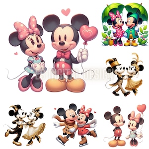 Minnie and Mickey Bundle Png, Mickey and Minnie Mouse T-Shirt, Mug, Hat Design, Mickey and Minnie Clip Art, Disney High Quality Design Gifts