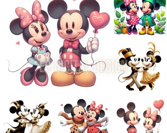Pacchetto PNG di Minnie e Topolino, Clip Art Disney (download digitale)