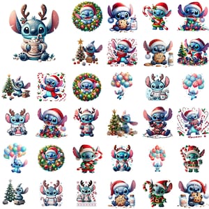 Christmas Stitch Bundle, Christmas Stitch Png, Christmas Cartoon Png, Stitch Clipart, Stitch Png, Merry Stitch Png, Stitch Birthday, Gifts