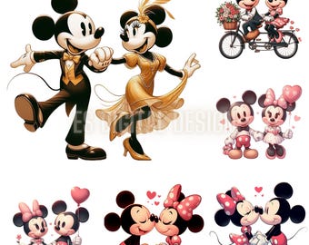 Pacchetto PNG di Minnie e Topolino, Clip Art Disney (download digitale)