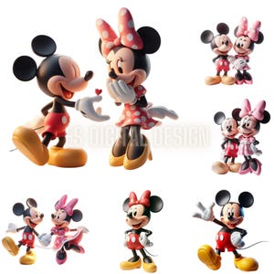 Lot Minnie et Mickey png, t-shirt Mickey et Minnie Mouse, mug, chapeau, clipart Mickey et Minnie, cadeaux design haute qualité Disney