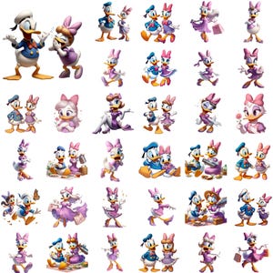 Donald und Daisy Png Bundle, Komfort Farben, Daisy Duck und Donald Duck T-Shirt, Besties T-Shirt, Disney verliebt, Minnie Bow Kokette, Geschenk
