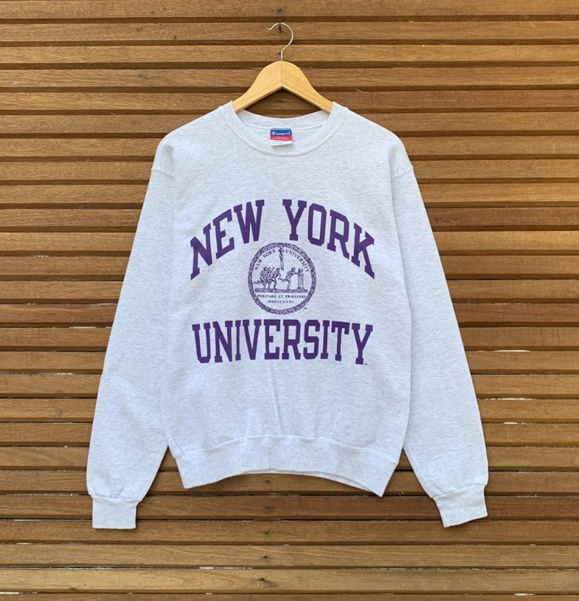 Grey Hoodie Vintage Sweatshirt Nyu Zip Up Hoodie Vintage 90s New