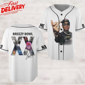 Personalized Chris Brown Breezy Bowl Baseball Jersey, Custom Chris Brown Tour Jersey, Breezy Bowl XX 2025 Shirt, Chris Brown Shirt