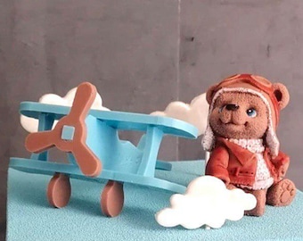 Airplane 3D Silicone Mold Food Grade Plane Mould for Chocolate Fondant Making Edible Cake Topper for Birthday Baby Boy Cake Decorating