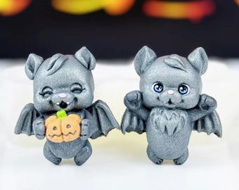 Cute Baby Bat Halloween Silicone Molds Spooky Fondant Chocolate  for Cakes Cupcakes Baby Shower Soap Candles Squishy Mold Mould | 2-in-1