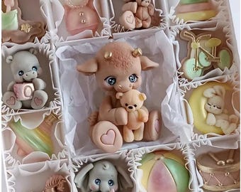 2D Baby Giraffe Silicone Mold For Making Baby Shower First Second Birthday Edible Cake Decorating Topper Chocolate Fondant Soap Candy Mould