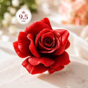 Extra große Silikonform für Blumen (9,5 cm), 3D-XL-Rosenform aus Silikon für essbare Marshmallow-Blüten | Weiches, lebensmittelechtes Silikon